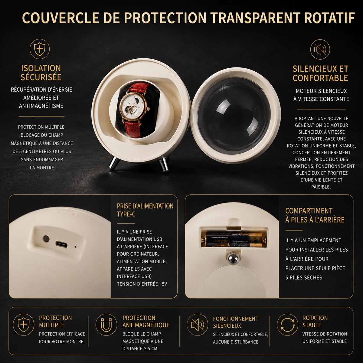 Remontoir Automatique pour 1 Montre | L'Éclipse