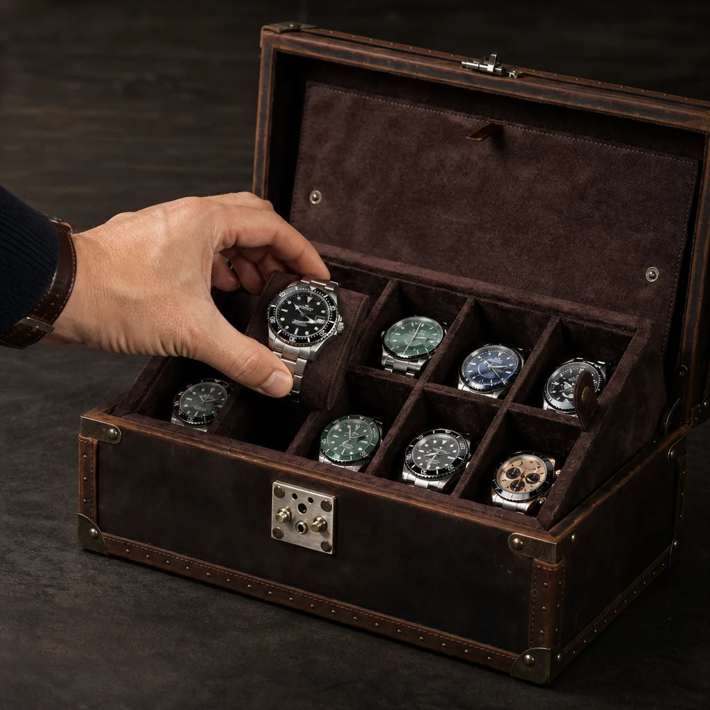 Boîte avec fermoir pour 10 Montres | Le Pionnier